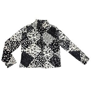 Vtg‎ Take Two Women's Long Sleeve Patchwork Button Down Shirt Sz Small Hipster